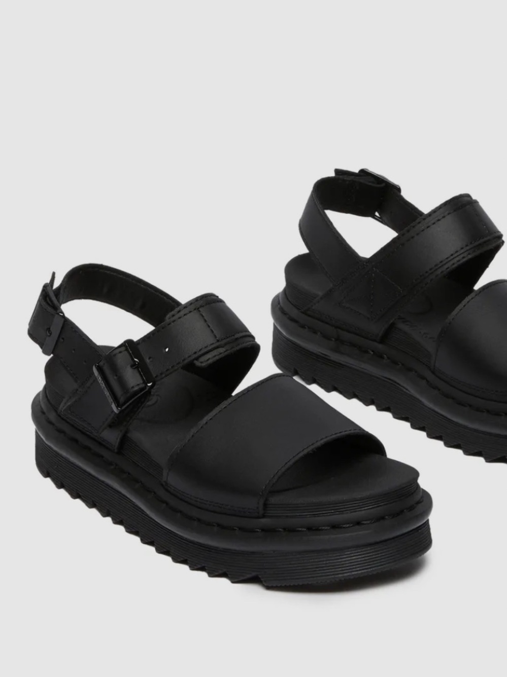Dr. Martens Black Leather Platform Strap Sandals - Picture 2 of 4